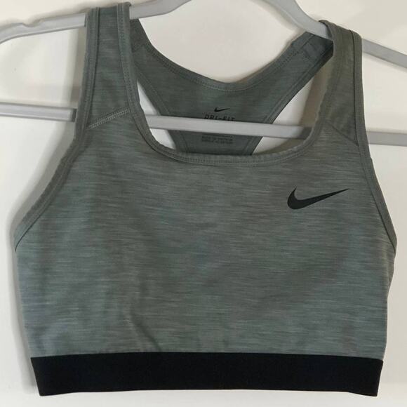 Nike Sports Bra Medium Dri-Fit Grey Racer Back - Picture 1 of 5